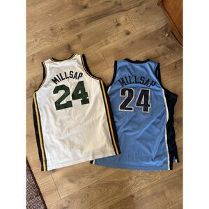 ADIDAS xl Lot 2 Paul Millsap Utah jazz 24 Jersey Signed embroidered Autographed